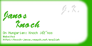 janos knoch business card